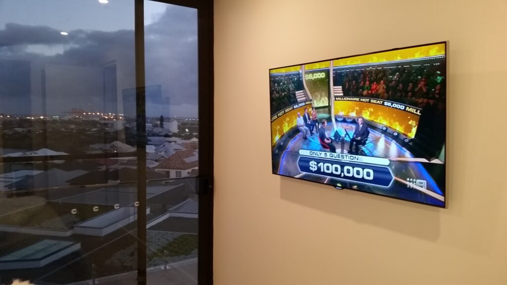 TV installed on wall