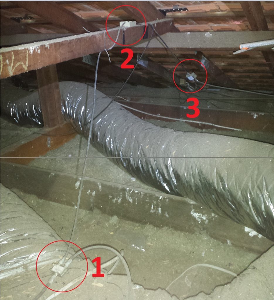 Alexander Heights 2 way splitter, piggy backed off old 4 way splitter